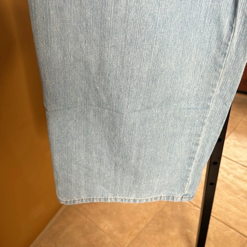 Moda International Vintage Wide Leg Cropped Jeans Size 14 Chambray Denim